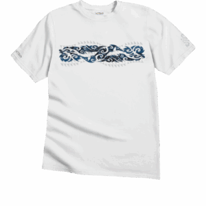 Tribal Mano Stripe - White Short Sleeve Crewneck T-Shirt