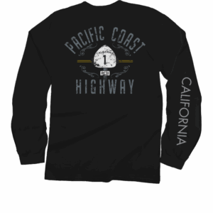 Pacific Coast Highway - Black Long Sleeve Crewneck T-Shirt