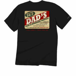Dads Taxi - Black Short Sleeve Crewneck T-Shirt