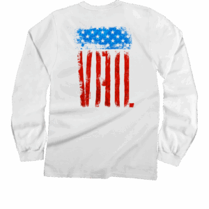 Red White Blue Flag - White Long Sleeve Crewneck T-Shirt