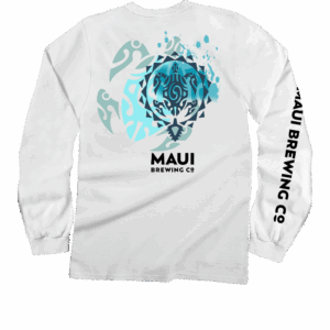 Maui Brewing Co Logo New Splatter - White Long Sleeve Crewneck T-Shirt