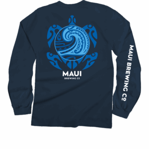 Maui Brewing Co New Big Swell - Navy Long Sleeve Crewneck T-Shirt