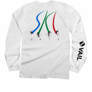 Vail Resort Ultimate Ski - White Long Sleeve Crewneck T-Shirt