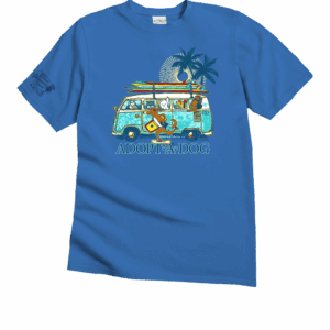 Volkswagen Hawaiian Humane Society Dog Day - Blue Hawaii Dyed Short Sleeve Crewneck T-Shirt