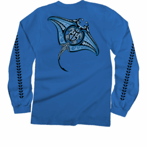 Ehukai Manta - Blue Hawaii Dyed Long Sleeve Crewneck T-Shirt