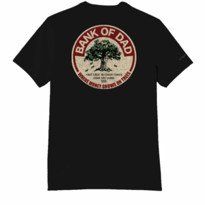 Bank Of Dad Trees - Jet Black Short Sleeve Pima T-Shirt