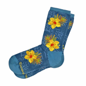 Hibiscus Trio - Graphic Cotton Crew Socks