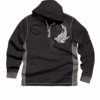 Flow Of Mana - Black/Charcoal Long Sleeve Longboard Hooded Tee