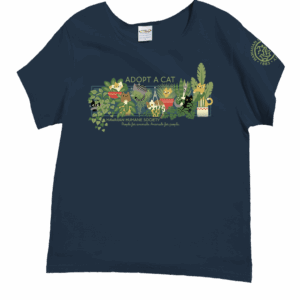 Hawaiian Humane Society Plant Cats - Navy Short Sleeve Scoop Neck T-Shirt